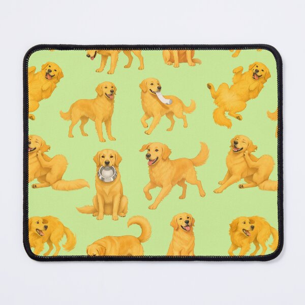 Item preview, Golden Retriever Collage Happy Poses tiled Green designed and sold by snoutabout.