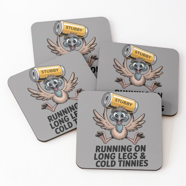 Item preview, Stubby Sprint Champion – Emu Edition: Emu Edition - Funny Emu Animal Drinking T-Shirt designed and sold by Grang Art Artistic Designs.