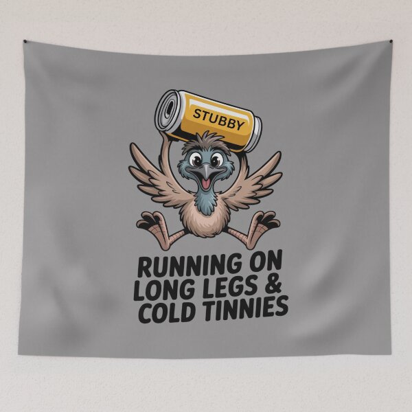 Item preview, Stubby Sprint Champion – Emu Edition: Emu Edition - Funny Emu Animal Drinking T-Shirt designed and sold by Grang Art Artistic Designs.