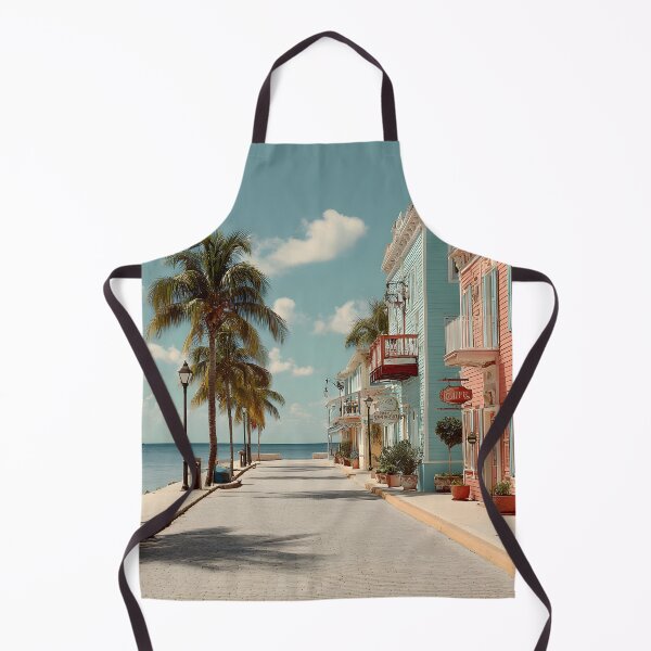 Item preview, Pastel Key West Road Toward the Sea with Colorful Tropical Houses designed and sold by daila70.