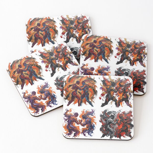 Item preview, Elemental Duel – Abstract Motion Fighters in Fiery Energy Swirls designed and sold by Gurjeetpixelart.