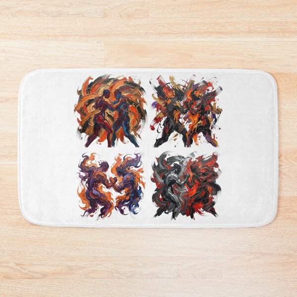 Item preview, Elemental Duel – Abstract Motion Fighters in Fiery Energy Swirls designed and sold by Gurjeetpixelart.