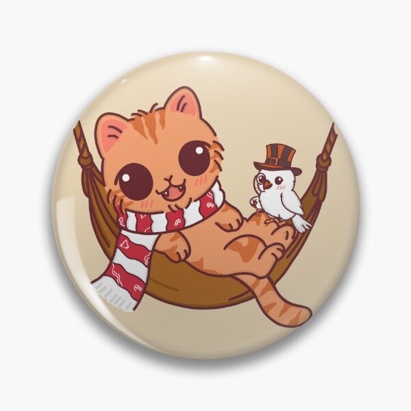 Item preview, Chubby Orange Cat and Fancy Bird in a Cozy Hammock designed and sold by BGMeYou.