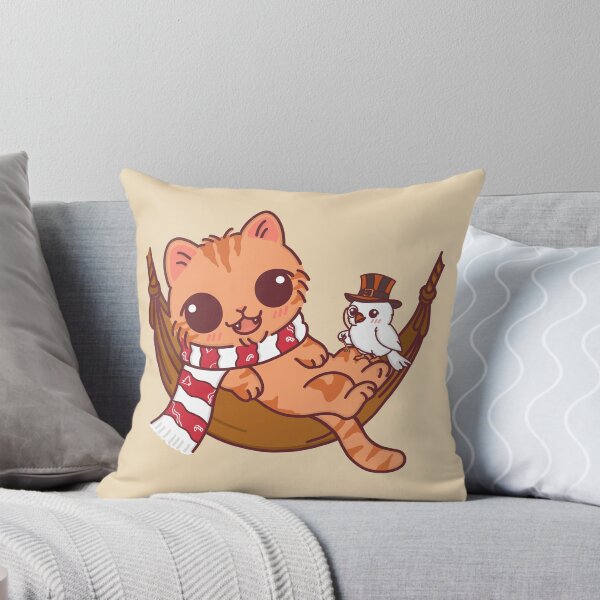 Item preview, Chubby Orange Cat and Fancy Bird in a Cozy Hammock designed and sold by BGMeYou.