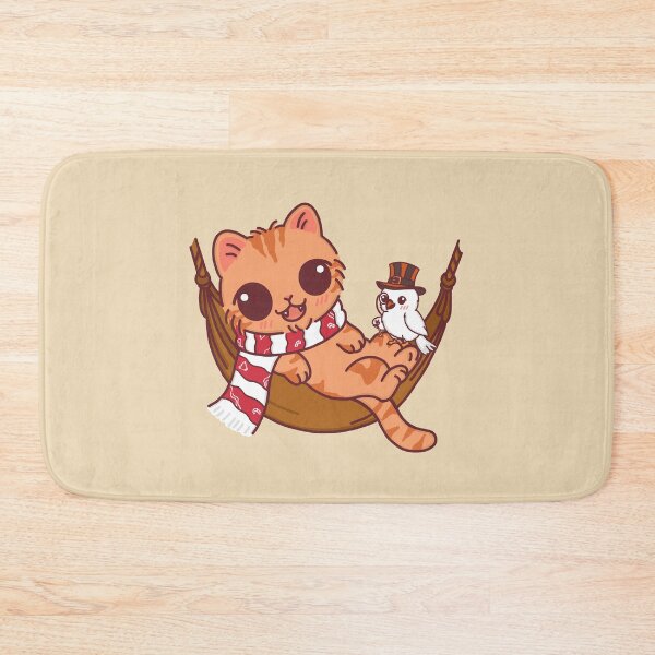 Item preview, Chubby Orange Cat and Fancy Bird in a Cozy Hammock designed and sold by BGMeYou.