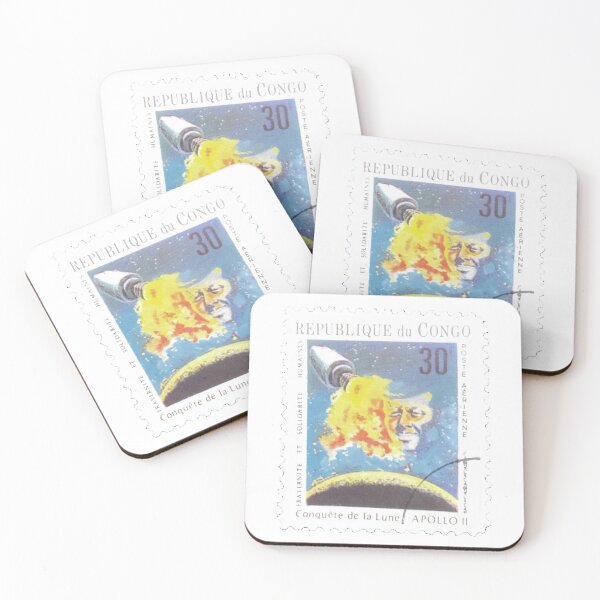 Item preview, Republique Du Congo Rocket Vintage Postage Stamp designed and sold by red-amber65.