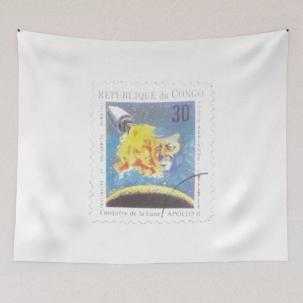 Item preview, Republique Du Congo Rocket Vintage Postage Stamp designed and sold by red-amber65.