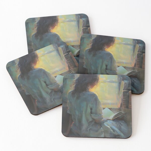 Item preview, Vintage Girl Reading Oil Painting, Woman Portrait Art designed and sold by SavageVision.