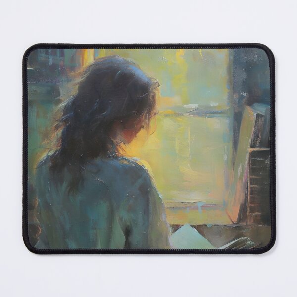 Item preview, Vintage Girl Reading Oil Painting, Woman Portrait Art designed and sold by SavageVision.