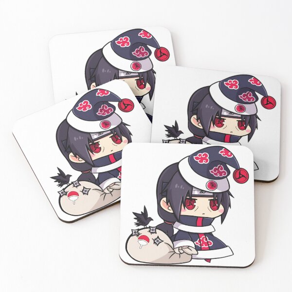 Item preview, itachi-Cute Shadow Ninja Chibi in Dark Robe – Red Eyes Aesthetic Art Padoru designed and sold by Dyan4.