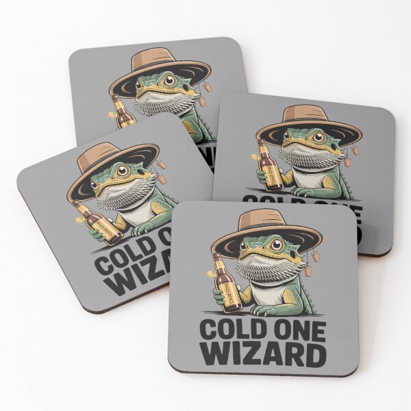Item preview, Cold One Wizard:  Lizard Edition - Funny Lizard Animal Drinking T-Shirt designed and sold by Grang Art Artistic Designs.