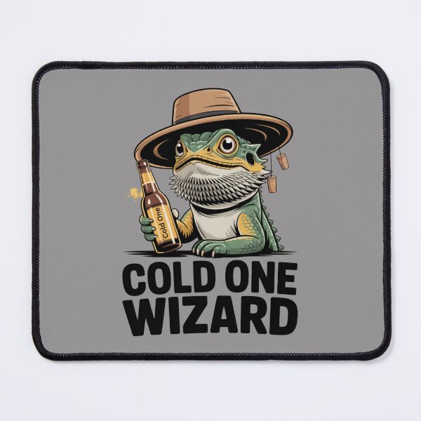 Item preview, Cold One Wizard:  Lizard Edition - Funny Lizard Animal Drinking T-Shirt designed and sold by Grang Art Artistic Designs.