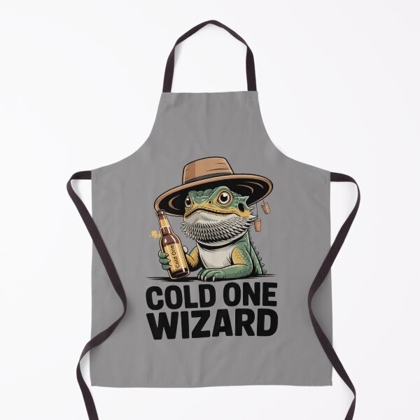 Item preview, Cold One Wizard: Lizard Edition - Funny Lizard Animal Drinking T-Shirt designed and sold by Grang Art Artistic Designs.