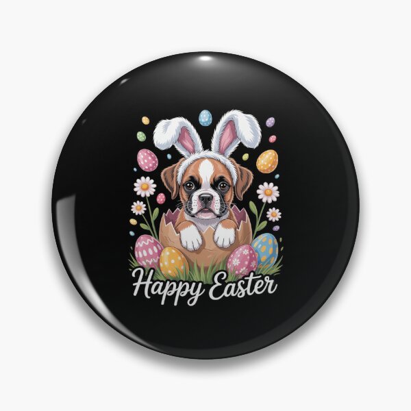 Item preview, Cute Bunny Boxer Dog Floral Easter Eggs Basket Dog Puppy  designed and sold by MythWoot.