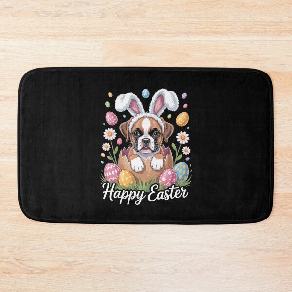 Item preview, Cute Bunny Boxer Dog Floral Easter Eggs Basket Dog Puppy  designed and sold by MythWoot.