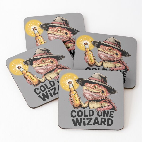 Item preview, Cold One Lizard Wizard:  Lizard Edition - Funny Lizard Animal Drinking T-Shirt designed and sold by Grang Art Artistic Designs.