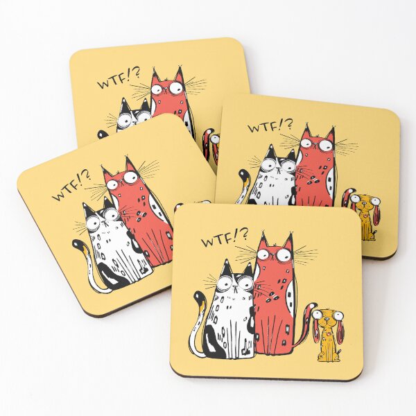 Item preview, WTF Cats and Dog – Funny Quirky Pets designed and sold by DoodleMoodSpace.