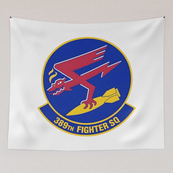 Item preview, 389th Fighter Squadron Emblem: Flying Demon Dropping Bomb designed and sold by CharlieDesings.