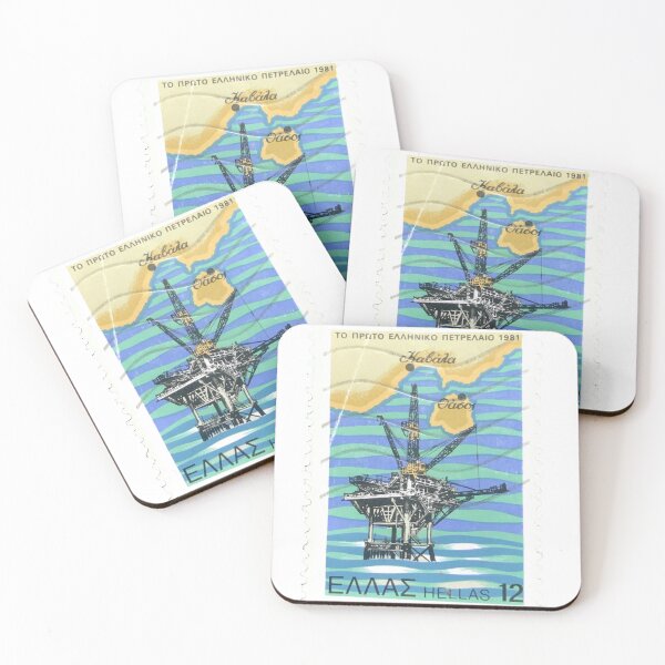 Item preview, Greek Oil Rig Greece Vintage Postage Stamp designed and sold by red-amber65.