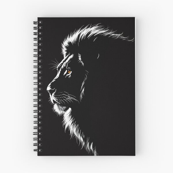 Item preview, Majestic Lion Profile - Bold Black and White Art designed and sold by Kruti Collection.