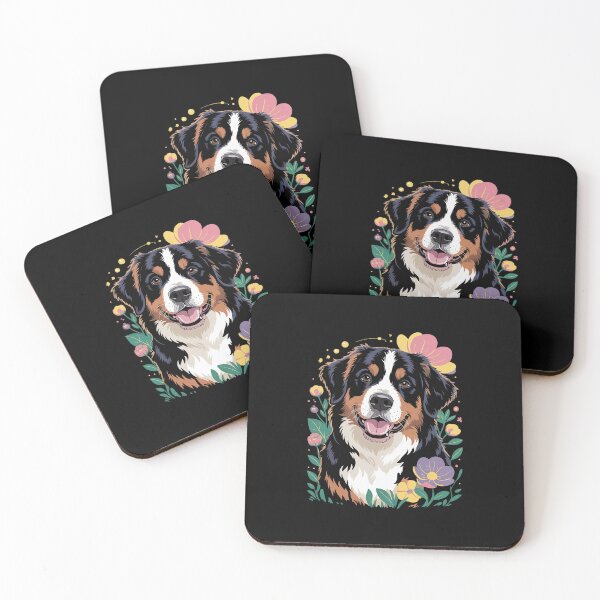Item preview, Cute Flower summer Floral Bernese Mountain Dog  designed and sold by PowAcademy.