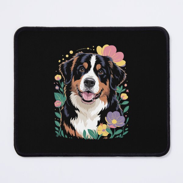 Item preview, Cute Flower summer Floral Bernese Mountain Dog designed and sold by PowAcademy.