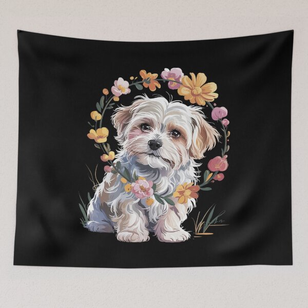 Item preview, Cute Flower summer Floral Maltese dog  designed and sold by MythWoot.