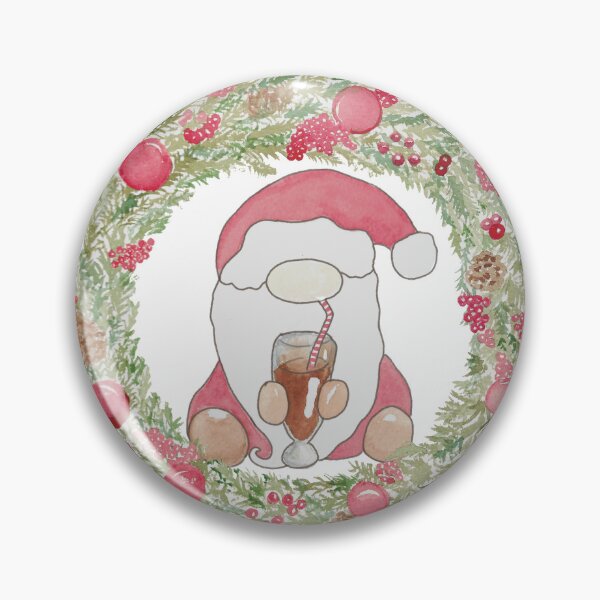 Item preview, Santa gnome tucked inside a lush holiday wreath designed and sold by AquaPixelFusion.