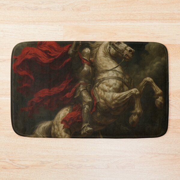 Item preview, Epic Armored Knight on Warhorse – Dark Fantasy Art with Red Sword designed and sold by Visualynx.