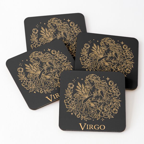 Item preview, Elegant Floral Virgo Zodiac Gold Line Art designed and sold by Diana Marrie Designs.