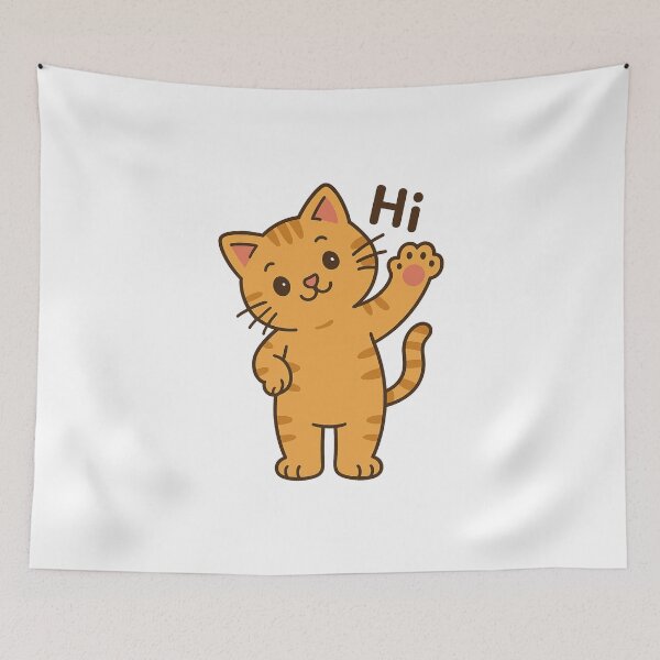 Item preview, Hi There! Playful Cat Waving Hello designed and sold by luckyyouth.