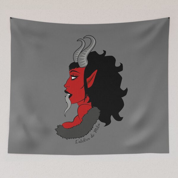 Item preview, She Krampus - V2 - Grey background designed and sold by L'Atelier de Milu.
