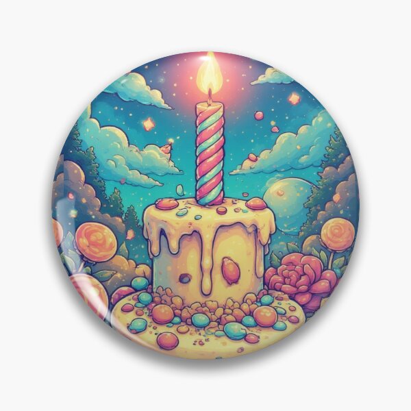 Item preview, Cartoon birthday cake with candle and sweets designed and sold by Mianku | Für das Leben.