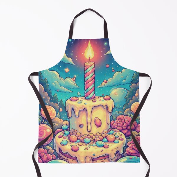 Item preview, Cartoon birthday cake with candle and sweets designed and sold by Mianku | Für das Leben.