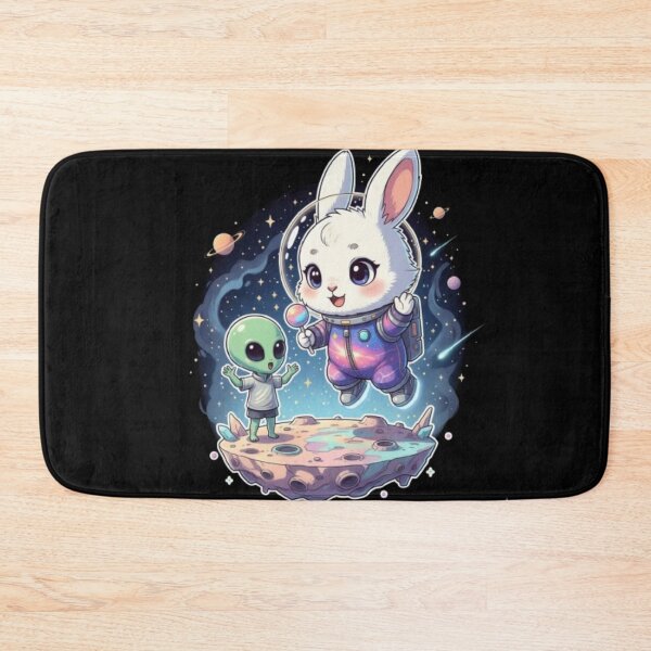 Item preview, Chibi Baby Galaxy Bunny with  Alien | Cute Kawaii Space Rabbit | Pastel Chibi Sticker designed and sold by CutePearlStudio.