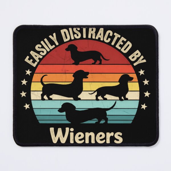 Item preview, Easily distracted by playful wiener dogs running happily vintage retro sunset designed and sold by HumansStuck12.