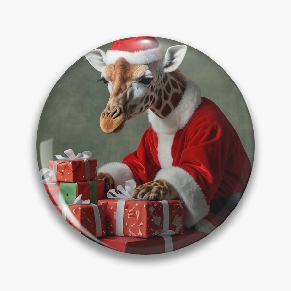 Item preview, Santa Giraffe with Christmas Presents - Funny Holiday Animal Art designed and sold by 2030shadow.