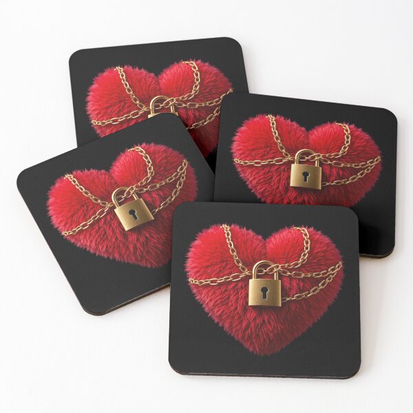Item preview, Red Heart Pillow with Gold Chain and Padlock – Symbol of Love and Security designed and sold by PixelVibe782.