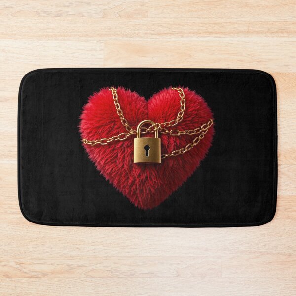 Item preview, Red Heart Pillow with Gold Chain and Padlock – Symbol of Love and Security designed and sold by PixelVibe782.
