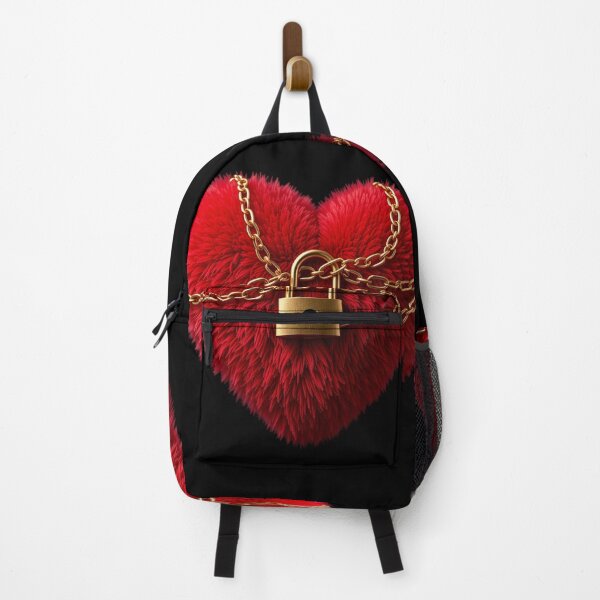 Item preview, Red Heart Pillow with Gold Chain and Padlock – Symbol of Love and Security designed and sold by PixelVibe782.