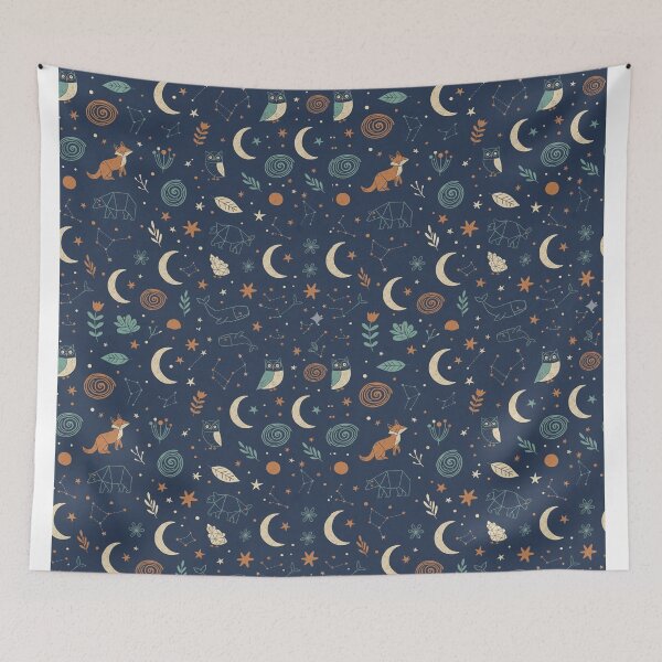 Item preview, Celestial Woodland Dream: Cozy Night Sky Pattern designed and sold by MT-Hub | Art for Every Soul.