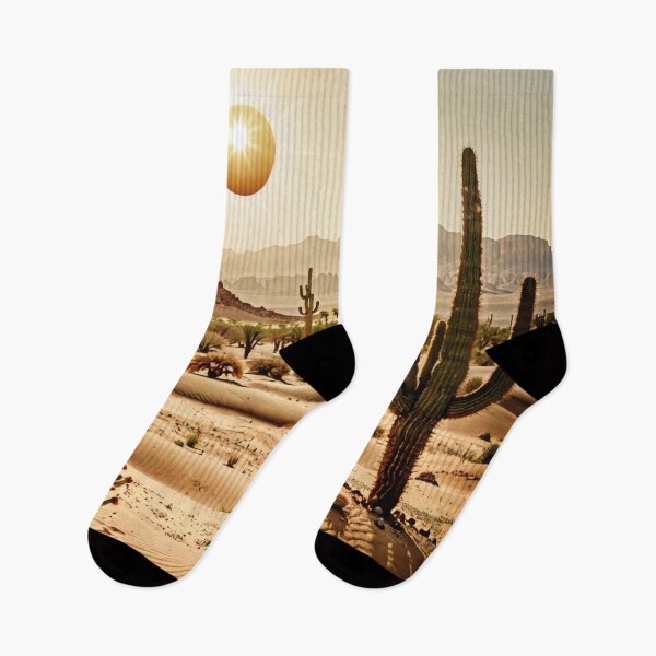 Item preview, Sunlit Desert Landscape – Vintage Western Cactus Illustration designed and sold by Visualynx.