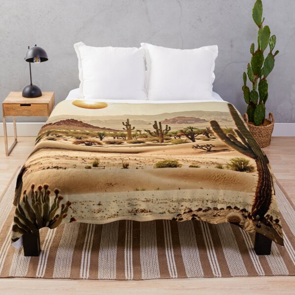 Item preview, Sunlit Desert Landscape – Vintage Western Cactus Illustration designed and sold by Visualynx.