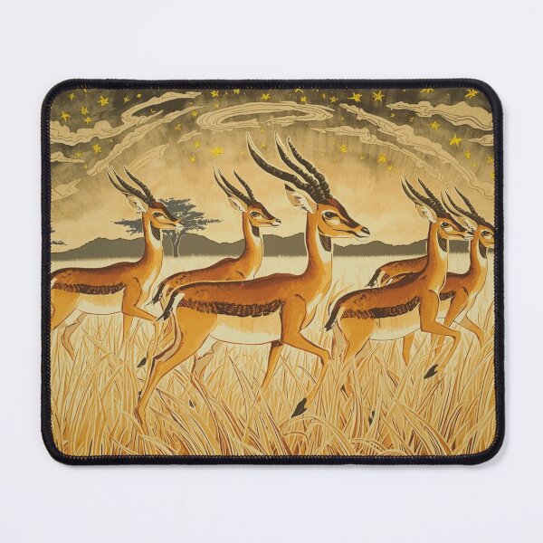 Item preview, Fleet Antelope Starry Night Mythic African Savannah Running Art designed and sold by SavannaStrikes.