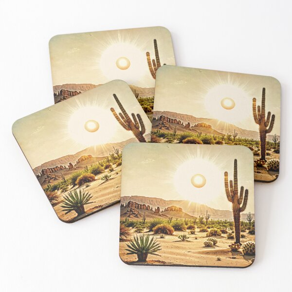 Item preview, Sunlit Desert Landscape – Vintage Western Cactus Illustration designed and sold by Visualynx.