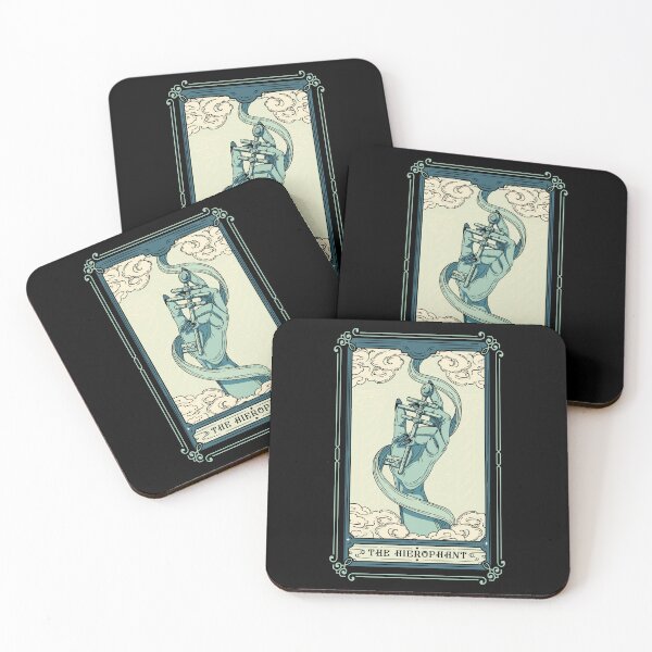 Aperçu de l'œuvre Le Hiérophante, Conception de cartes de tarot, Triple Croix et main, Carte de divination créée et vendue par Proverbial Wisdom Design.