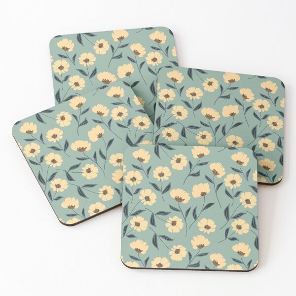 Item preview, Cream Blossoms on Sage Green designed and sold by Petra Lang.