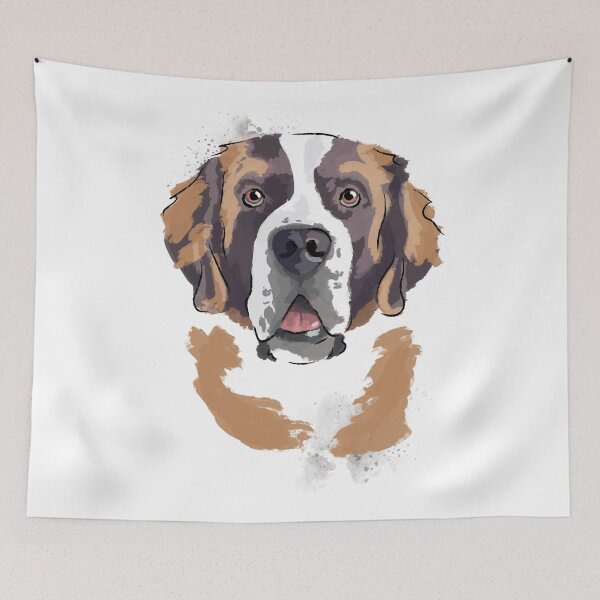 Item preview, Saint Bernard portrait designed and sold by Katie Batchelor.