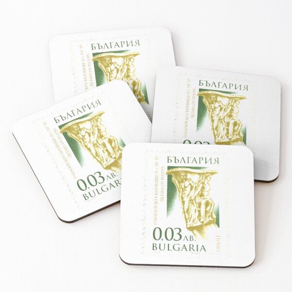 Item preview, Bulgaria Gold and Green Vintage Postage Stamp designed and sold by red-amber65.