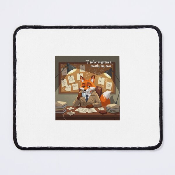 Item preview, I Solve Mysteries… Mostly My Own | Retro Fox Noir Office Detective Art designed and sold by WhimsyByPaul.redbubble.com.